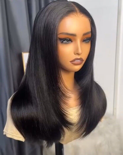 Chic Luxe Hair Blunt Cut Bone Straight Ready To Go Glueless Lace Front Wig | 100% Human Hair | 250%