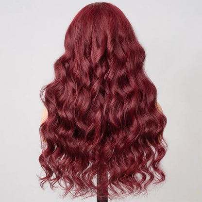Chic Luxe Hair 99J Color Burgundy Body Wave Lace Front Glueless Wig | 100% Human Hair | 250% Density
