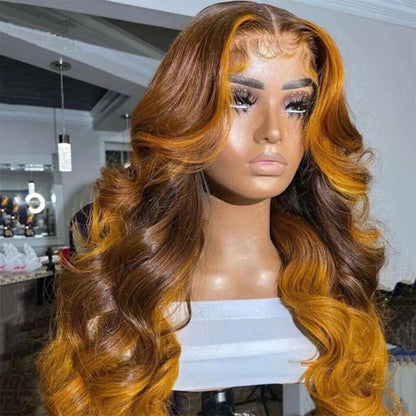 Chic Luxe Hair Body Wave Long Wig | Lace Front | Glueless | 100% Human Hair | Coloured