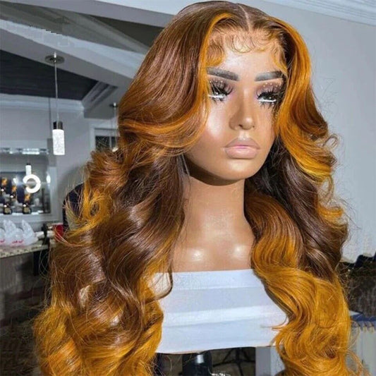 Chic Luxe Hair Body Wave Long Wig | Lace Front | Glueless | 100% Human Hair | Coloured