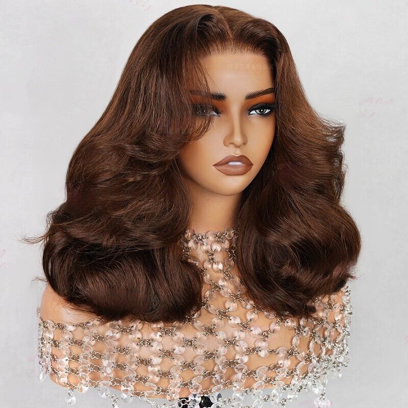 SDD Human Hair Wigs Full Wavy Glueless Wear Go Lace Front Short Wig