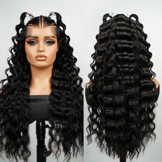 Chic Luxe Hair Glueless Pre-Cut Lace Pre-Styled Crimp Wavy Wear Go Long Wig | 100% Human Hair