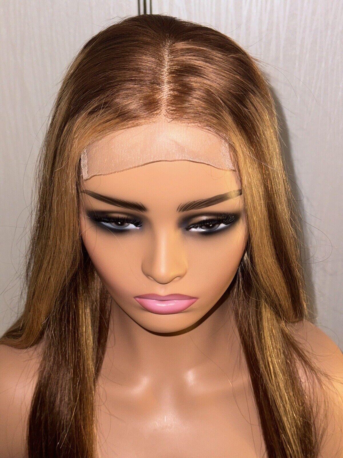Chic Luxe Hair Full Glueless Lace Front Straight Long Highlights Wig | 100% Human Hair