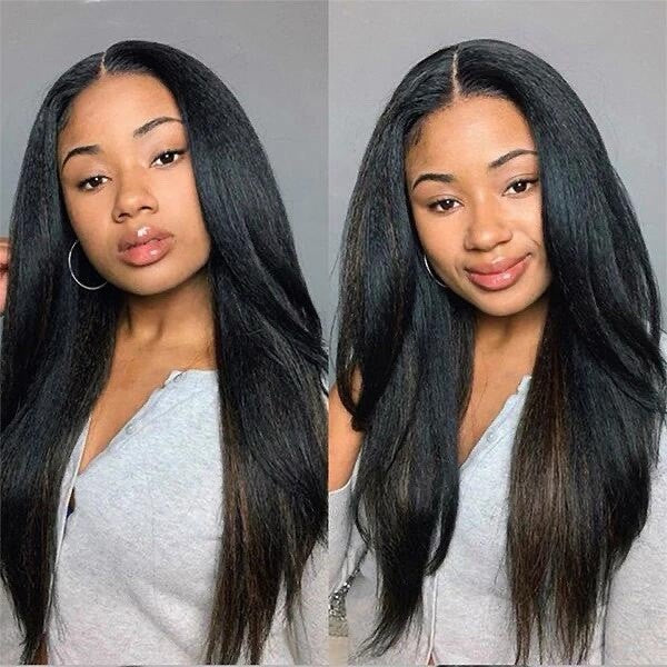 Chic Luxe Hair Brazilian Yaki Straight Swiss Lace 4x4 Lace Closure Wig | 100% Human Hair | 180% Density