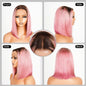 Glueless Ready To Wear Bob Wig Pre Cut Lace Human Hair Coloured HotPink