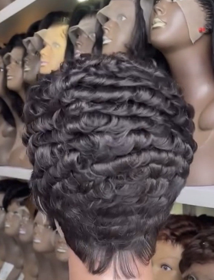 Chic Luxe Hair Pixie Cut Pre-Styled Ready To Wear Short Wig | 100% Human Hair