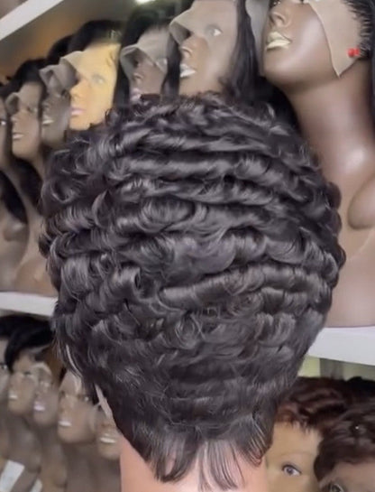 Chic Luxe Hair Pixie Cut Pre-Styled Ready To Wear Short Wig | 100% Human Hair