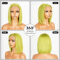 Human Hair Wigs Lace  Coloure #Rose Neon Bob Wig Glueless
