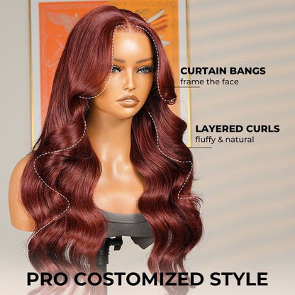 ChicLuxe Hair Vietnamese Angora Red Wavy Wig | 13x6 Frontal | Layered Cuts | 250%