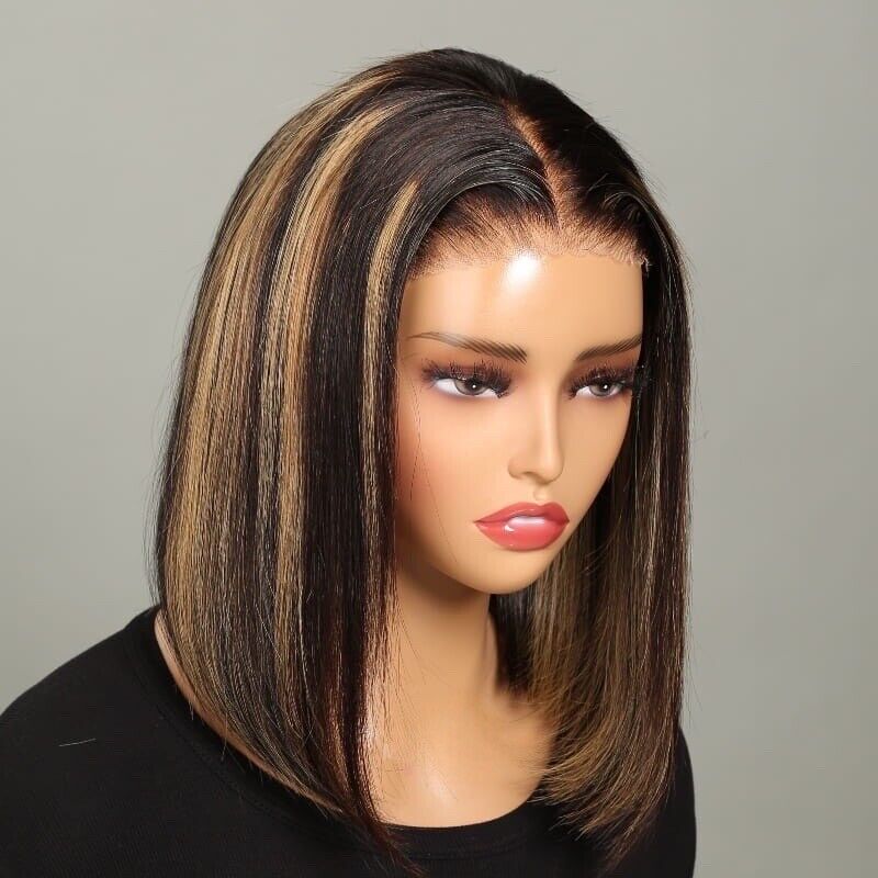 Human Hair Wig Glueless Wear & Go Lace Front Short Wig