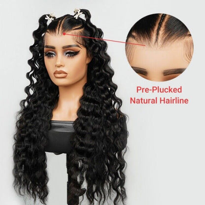Chic Luxe Hair Glueless Pre-Cut Lace Pre-Styled Crimp Wavy Wear Go Long Wig | 100% Human Hair