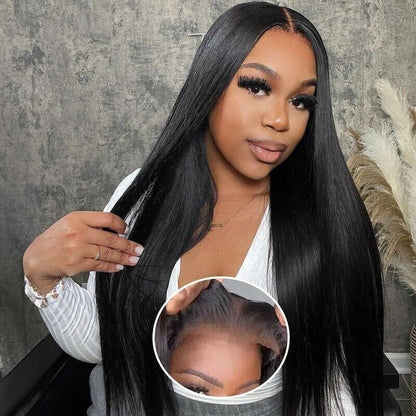 Chic Luxe Hair Glueless Ready To Wear Wavy Straight Wig | Pre-Cut Lace Front | 100% Human Hair