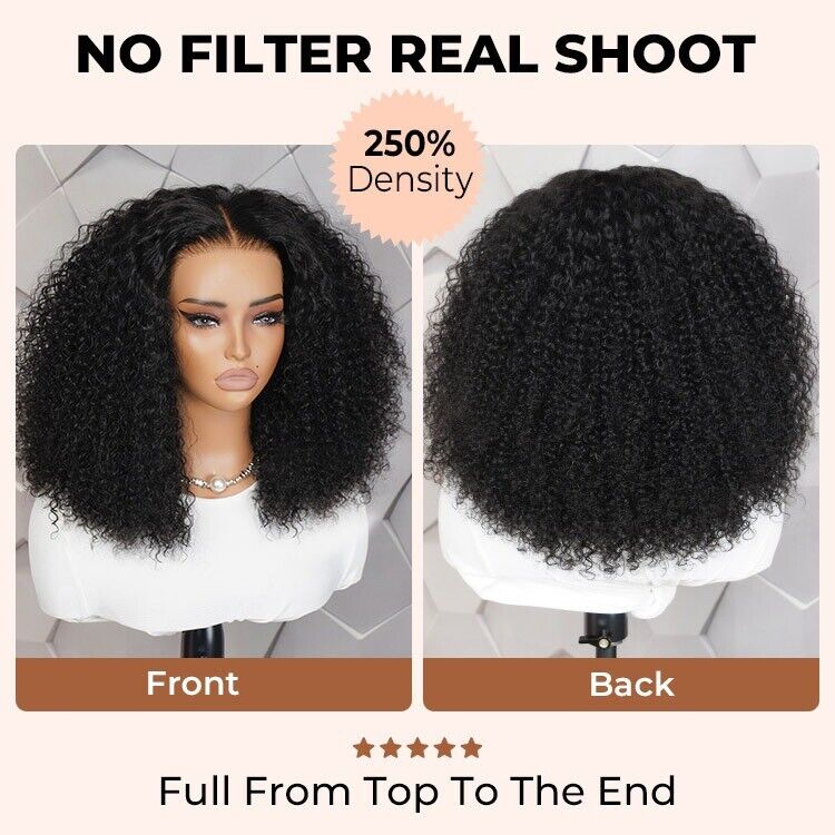 Glueless Pre Cut Lace Ready To Wear Wig Curly Pre Bleached Mini Knots Human Hair