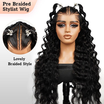 Chic Luxe Hair Glueless Pre-Cut Lace Pre-Styled Crimp Wavy Wear Go Long Wig | 100% Human Hair