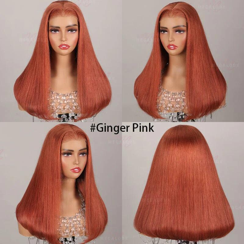 Chic Luxe Hair Ginger Pink Straight Wig | 6x5 HD Lace | Glueless | 100% Human Hair