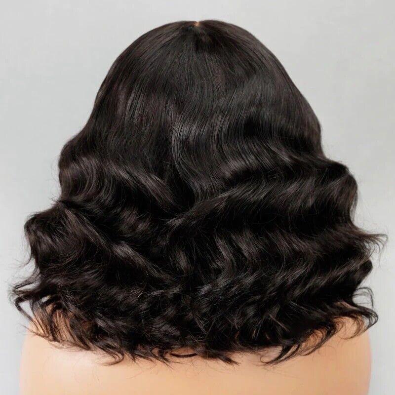 Chic Luxe Hair Full Glueless Wear & Go Wavy Lace Front Short Bob Wig | 100% Human Hair