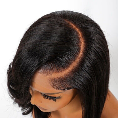 Chic Luxe Hair Side Bang Layered Cut Wavy Bob Wig | Glueless | 100% Human Hair