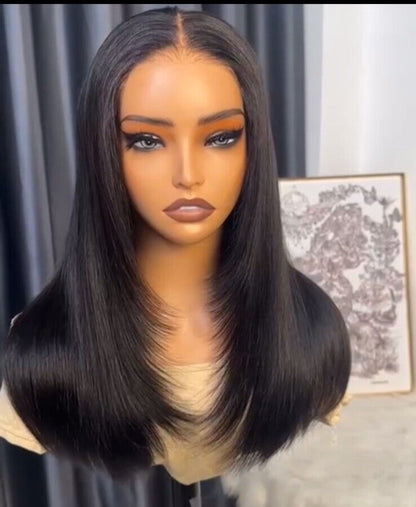 Chic Luxe Hair Blunt Cut Bone Straight Ready To Go Glueless Lace Front Wig | 100% Human Hair | 250%
