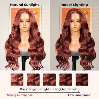ChicLuxe Hair Vietnamese Angora Red Wavy Wig | 13x6 Frontal | Layered Cuts | 250%