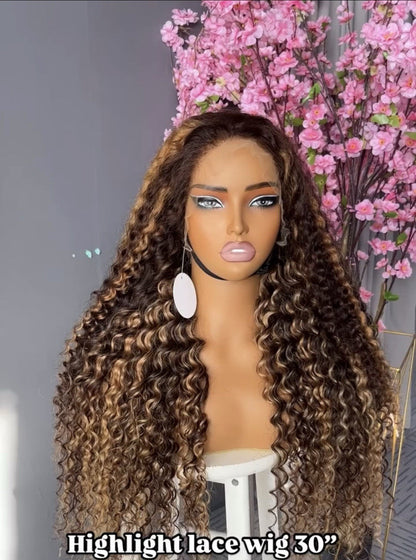 ChicLuxe Hair Vietnamese Lace Front Pixie Curly Highlights Glueless Wig | 100% Vietnamese Hair | 300%