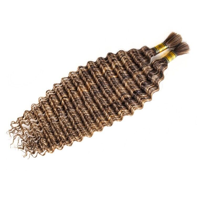 Chic Luxe Hair Deep Wave Human Hair Bulk | For Braiding | Boho Braids | 2 Bundle Pack