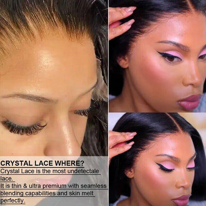 Chic Luxe Hair Straight Short Full Invisible Crystal Lace Front Wig | 100% Human Hair