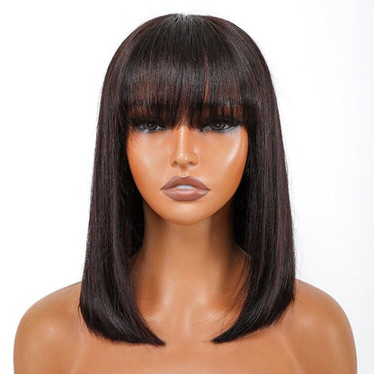 Chic Luxe Hair Short Bob With Bangs Wig | 5x5 Closure | Glueless | 100% Human Hair