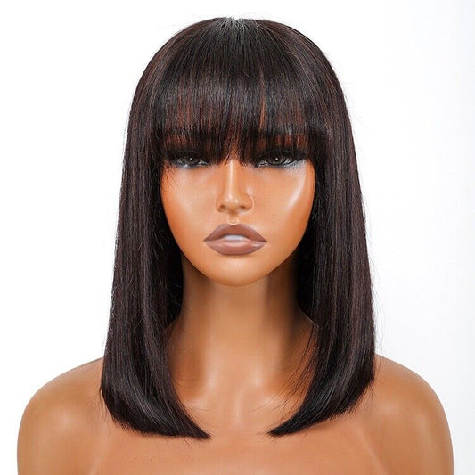 Chic Luxe Hair Short Bob With Bangs Wig | 5x5 Closure | Glueless | 100% Human Hair