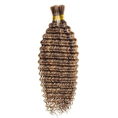 Chic Luxe Hair Deep Wave Human Hair Bulk | For Braiding | Boho Braids | 2 Bundle Pack