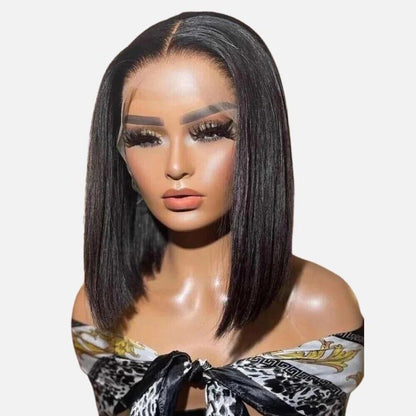 Chic Luxe Hair Straight Short Full Invisible Crystal Lace Front Wig | 100% Human Hair