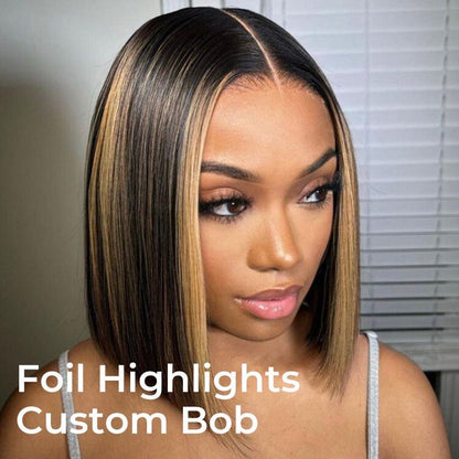 Chic Luxe Hair Blunt Cut Short Bob Ready To Go Glueless Lace Front Wig | 100% Human Hair