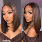Human Hair Wigs Bone Straight Glueless Lace Front Short Bob Wig