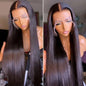 Women Human Hair Wig Straight Invisible Full Lace Front Long Wigs Natural