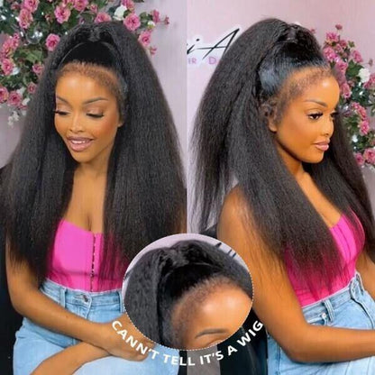 Chic Luxe Hair Lace Front Kinky Straight Wig | 4C Real Edges | Glueless | 100% Human Hair