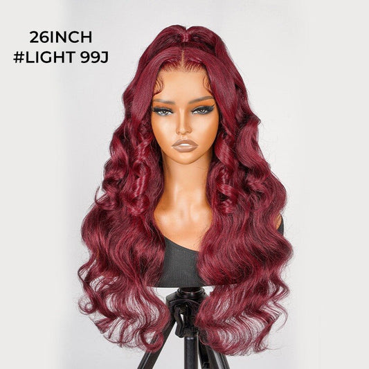 Chic Luxe Hair Glueless Pre-Styled Half Ponytail Wear Go Wavy Wig | 99j | 100% Human Hair