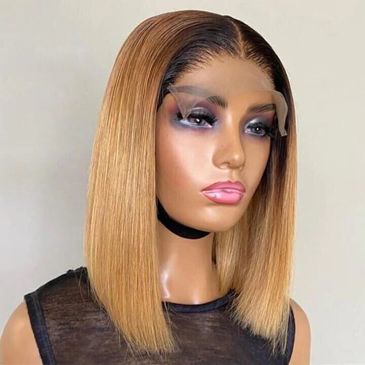 Chic Luxe Hair Glueless Lace Front Straight Short Bob Wig | Coloured | 100% Human Hair