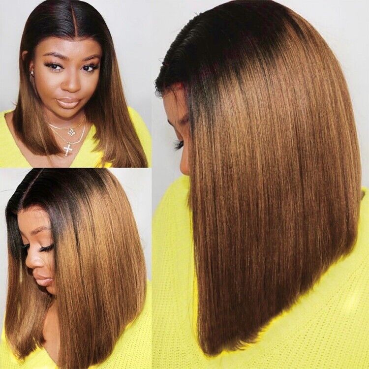 Chic Luxe Hair Ombré Short Bob Ready To Go Glueless Lace Front Wig | 100% Human Hair