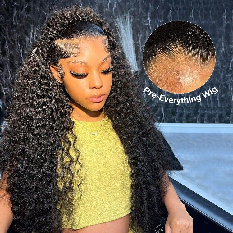 Glueless Pre Styled Pre Cut Lace Ready To Wear Wig Deep Wave Human Hair