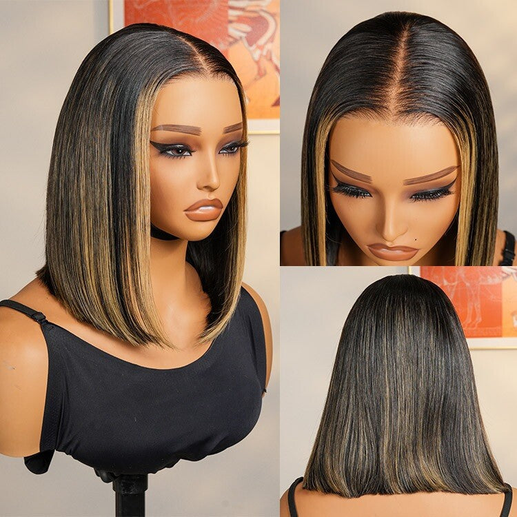 Chic Luxe Hair Blunt Cut Short Bob Ready To Go Glueless Lace Front Wig | 100% Human Hair