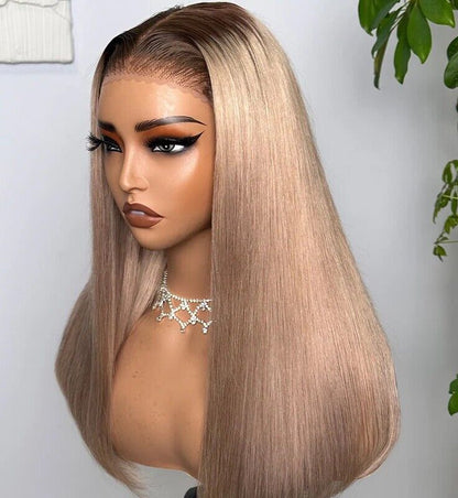 Chic Luxe Hair Glueless Lace Front Straight Wear And Go Ombre Blonde Wig | 100% Human Hair
