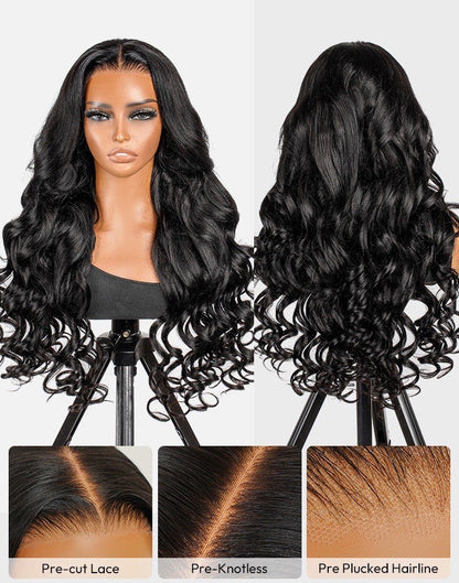 Chic Luxe Hair Glueless Ocean Wave 13x4 Lace Frontal Wig | Pre-Plucked & Bleached | 100% Human Hair | 250%