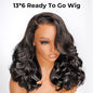 Glueless Ready To Wear Lace Front Layered Double Drawn Body Wave Human Hair Wig