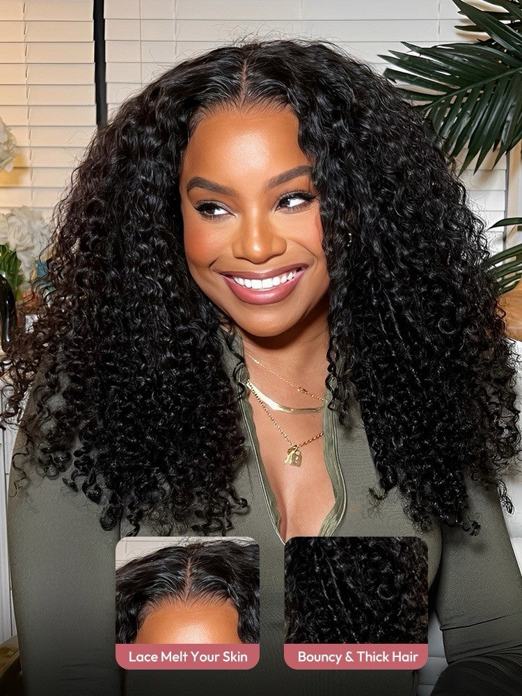 Chic Luxe Hair Glueless Burmese Curly Wave Pre-Plucked& Bleached Ready To Wear Wig | 100% Human Hair | 250% Density