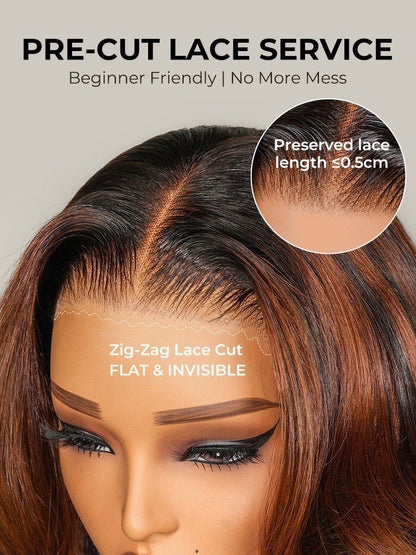 Chic Luxe Hair Original Caramel Balayage Highlight 13x4 Front Customized Wavy Wig | 100% Human Hair