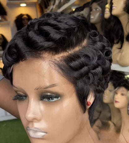 Chic Luxe Hair Pixie Cut Pre-Styled Ready To Wear Short Wig | 100% Human Hair