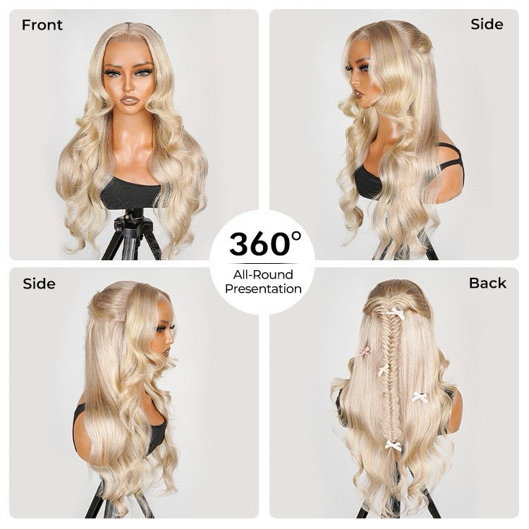 Chic Luxe Hair P18/613 Blonde Highlight Fishtail Braid Princess Haircut 13*4 Frontal Wig | 100% Human Hair