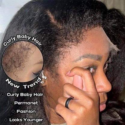 Chic Luxe Hair Lace Front Kinky Straight Wig | 4C Real Edges | Glueless | 100% Human Hair