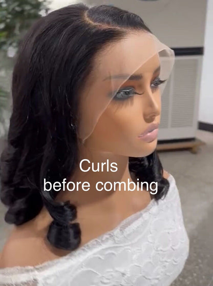 Chic Luxe Hair Glueless Bouncy Lace Front Loose Wave Short Wig | 100% Human Hair