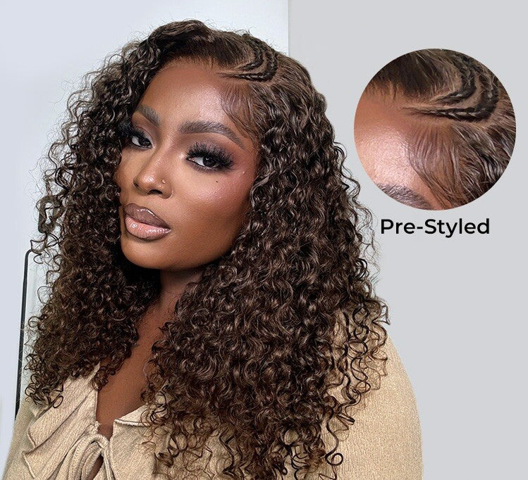 Chic Luxe Hair Glueless Pre-Styled Braided Lace Front Wear Go Curly Wig | 100% Human Hair