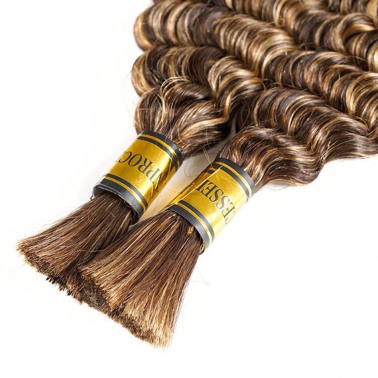 Chic Luxe Hair Deep Wave Human Hair Bulk | For Braiding | Boho Braids | 2 Bundle Pack